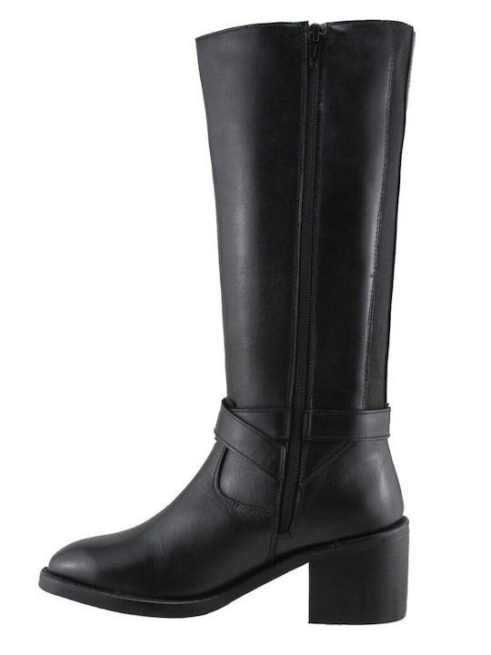 Leder Damenstiefel Schwarz