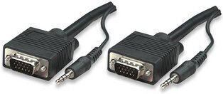 Manhattan Кабел VGA мъжки - VGA мъжки Черен 1.8м