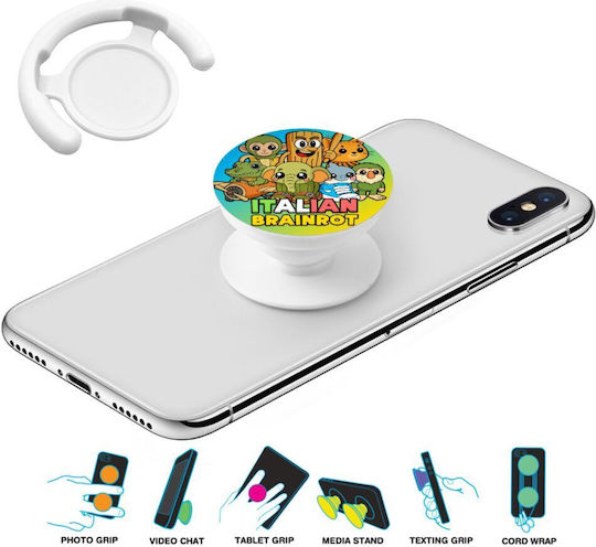 Italian Brainrot Friends Phone Holders Stand White Pop Sockets