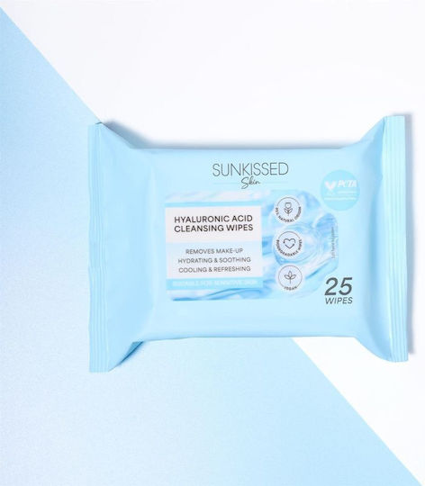 Sunkissed Hyaluronic Acid Wipes Makeup Remover Face 25pcs