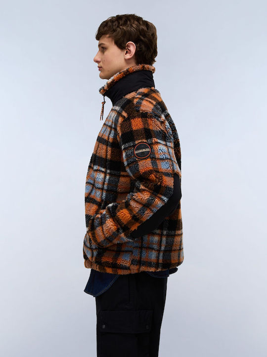 Men's Fleece Cardigan Orange