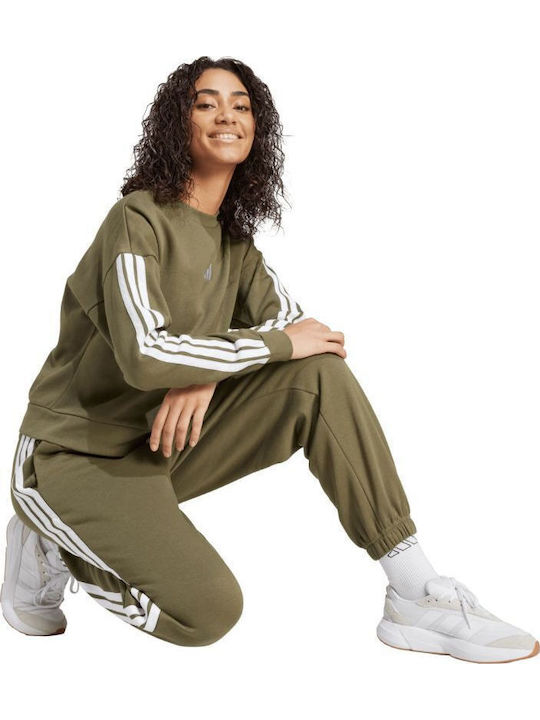 Essentials 3-stripes Jogginghose Vlies Grün