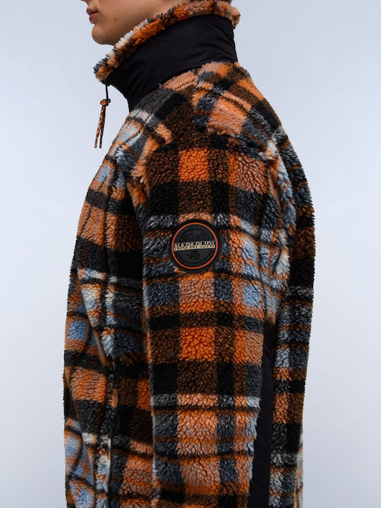 Men's Fleece Cardigan Orange