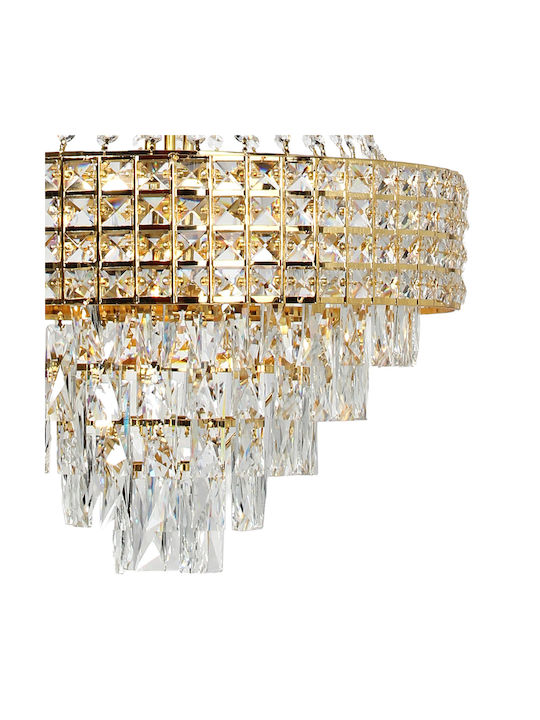 Keskor Chandelier with Crystals 8xE14 Gold 47cm 160901