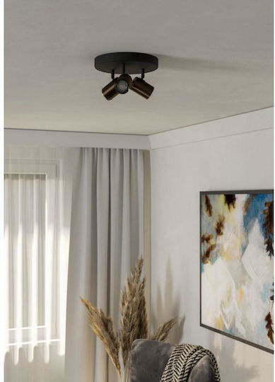 Eglo Consuma Triple Ceiling & Wall Spot with GU10 Lamp Adapter in Bronze Color