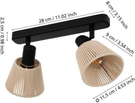 Eglo Seagard Double Spot with Socket E14 Eglo Seagard Double Spot with Socket E14