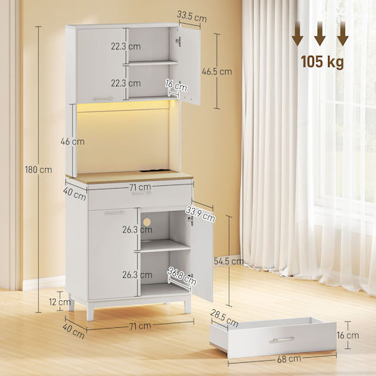 Entry Furniture with Hanger White 71x40x180cm
