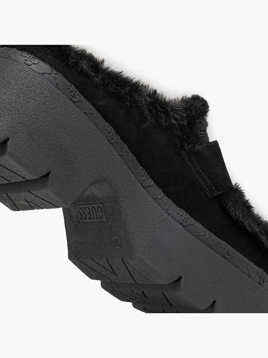 Leather Mules with Low Heel in Black Color