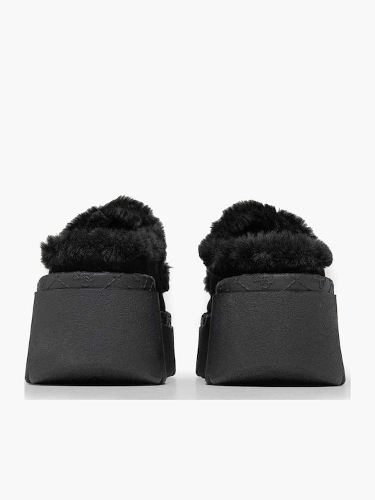 Leather Mules with Low Heel in Black Color
