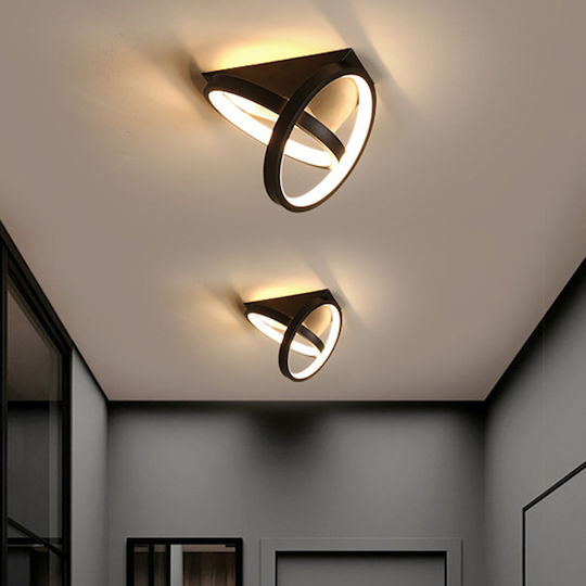 Keskor Deckenleuchte 20cm Schwarz mit Integrierter LED