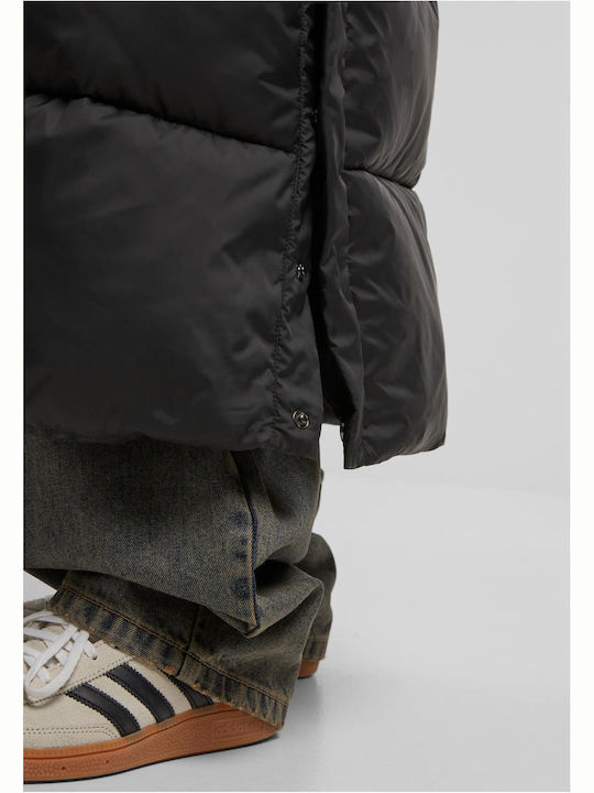 Ladies Μακρύ Γυναικείο Puffer Μπουφάν για Χειμώνα Black