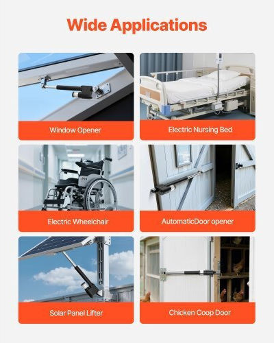 Vevor 12v Linear Actuator 200mm Stroke Heavy Duty 9000n Dimensions 475 X 150 X 75 Mm Protection Ip65 Speed 5mm/s Czxxxzxq9000nbk9c001v9