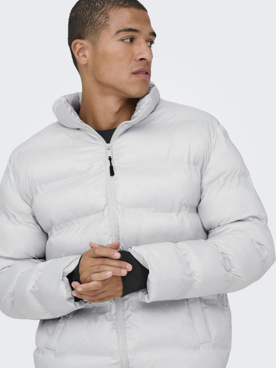 Μπουφάν Puffer Αντιανεμικό Γκρι, Vapor Blue