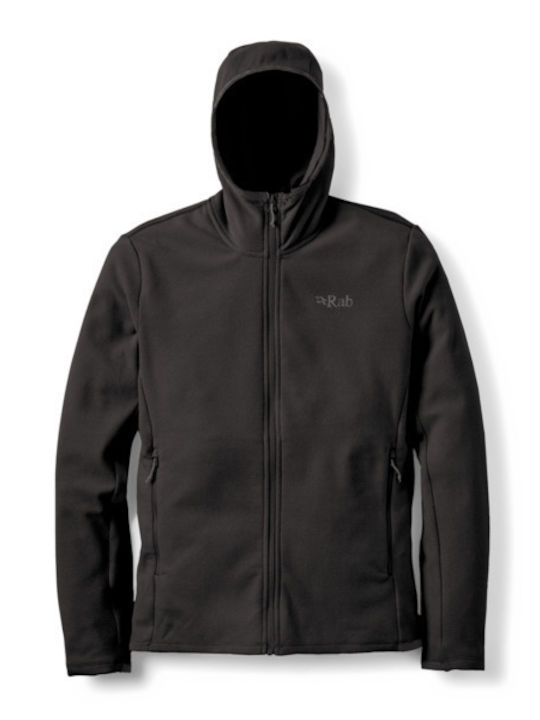 Men's Fleece Jacket Hooded Black
