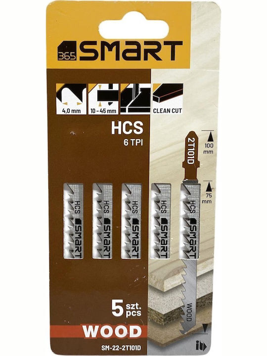 Smart 22-2T101D Λάμες για Ξύλο 5τμχ