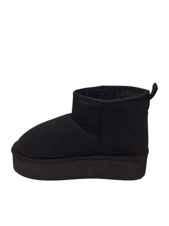 Women's Ankle Boots with Fur Black