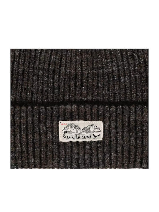 Beanie Unisex Σκούφος με Rib Πλέξη σε Μαύρο χρώμα