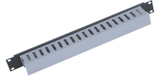 Triton 19" Montageplatte 1HE einseitige Kunststoffschiene Schwarz