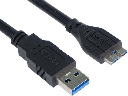 PremiumCord Редовна USB 2.0 до микро USB кабел Черен 0.5м 1бр