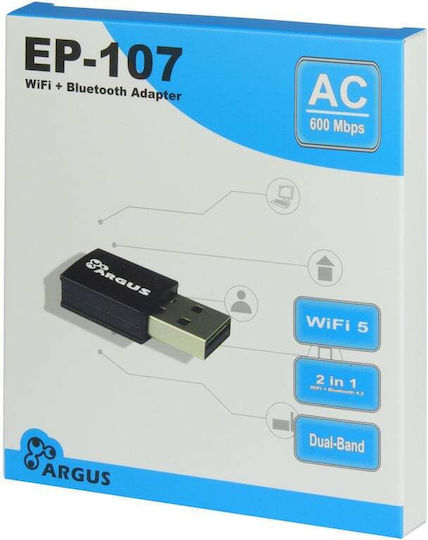 Inter-Tech Argus USB Netzwerkadapter mit Drahtloser Verbindung Wi-Fi