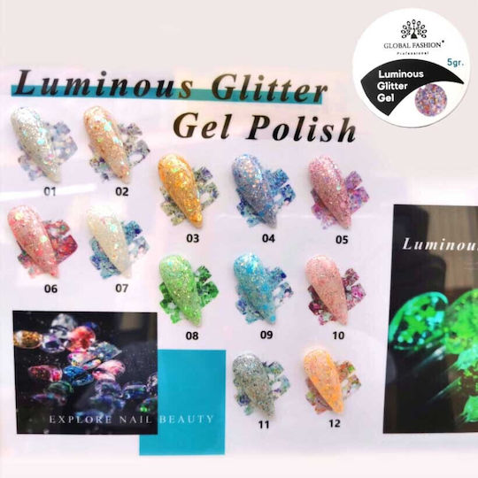 Global Fashion Glitter Nail Gel 5gr
