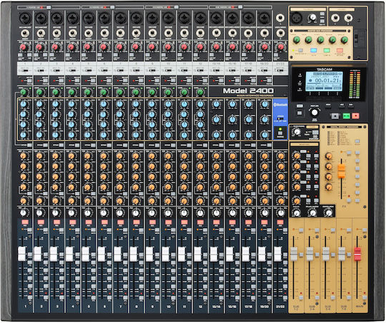 Tascam Model 2400 Selbstverstärkend Digitale Konsole 16 Kanäle mit Phantom Power & 12 XLR-Eingänge & Bluetooth