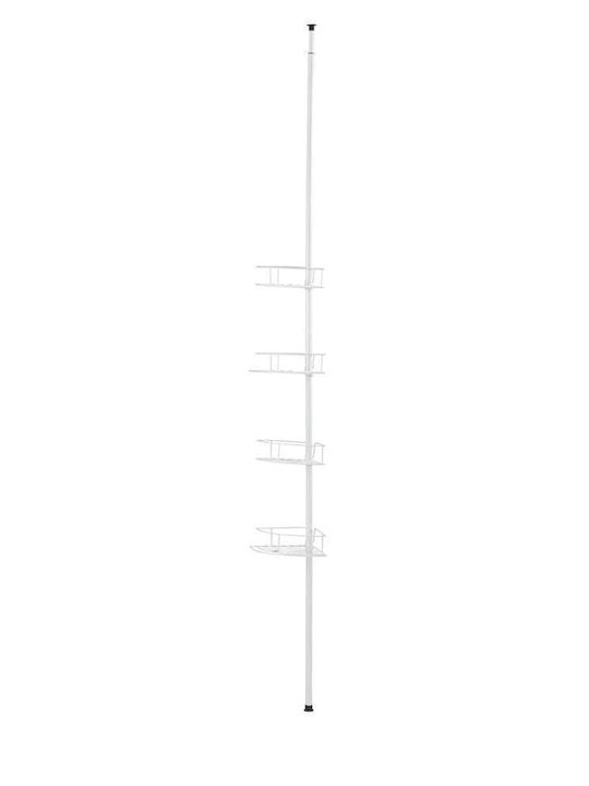 Wenko Corner Wall Mounted Bathroom Shelf Metallic White