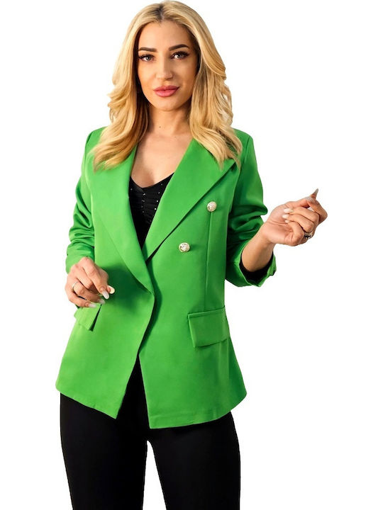 Μακρύ Γυναικείο Σακάκι Light Green