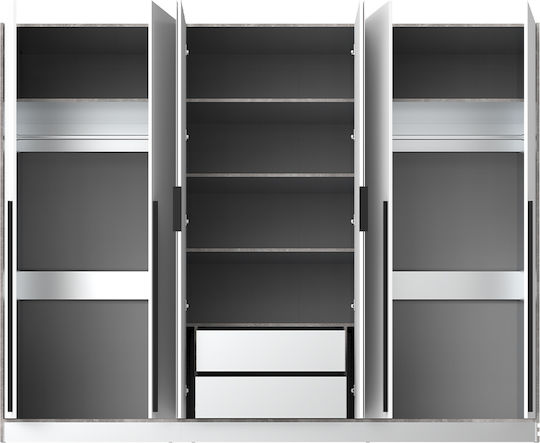 Six Door Wardrobe Selora White 60x60x210cm