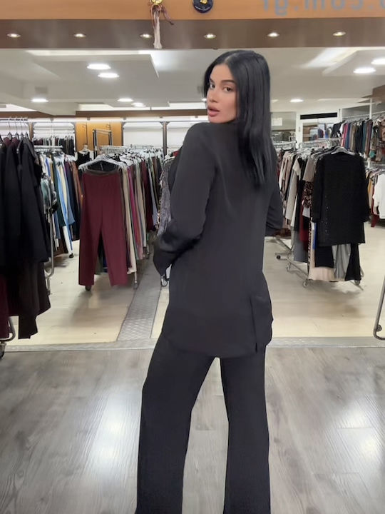 Damen Bordeaux Set mit Hose in Entspannter Passform
