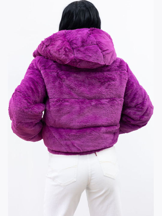 Scurtă Blană de damă Fuchsia