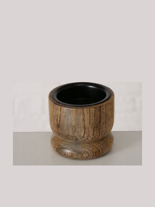 Boltze Set of Candle Holders Wooden in Brown Color 2pcs