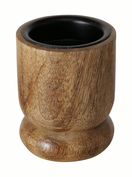 Boltze Set of Candle Holders Wooden in Brown Color 2pcs
