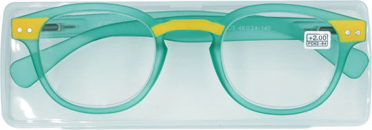 Optosquad Reading Glasses +3.50 Pocket in Turquoise color OPT9950-3
