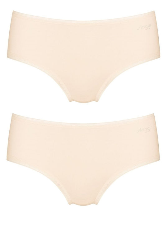 Go H Midi Βαμβακερά Damen Slip 2Pack Beige
