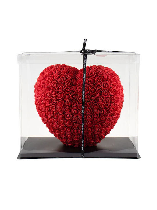 Heart-Shaped Floral Arrangement Foam Roses Handmade Red 35 cm