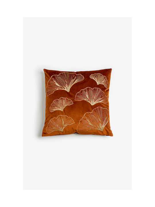 InTheBox Μαξιλάρι Καναπέ Ventalia από Βελούδο Terracotta Gold 45x45εκ.