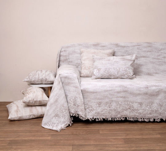 Viopros Viersitzer-Sofa Überwurf Jacquard 180x320cm Beiges