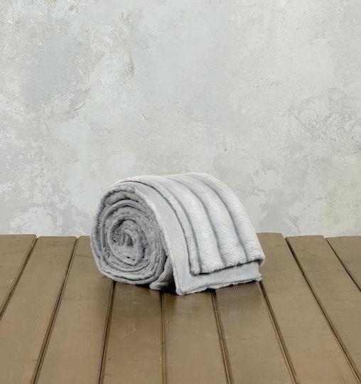 Nima Carezza Velvet Blanket Double 220x240cm Light Gray