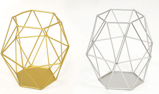 Faitakis Pack Βάζο Μεταλλικό Χρυσό 18x18xΥ18cm
