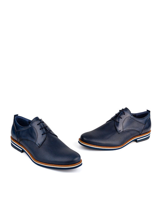 L'uomo Leder Herren Freizeitschuhe Blau