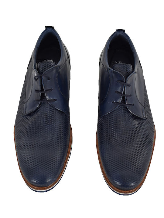 L'uomo Leder Herren Freizeitschuhe Blau