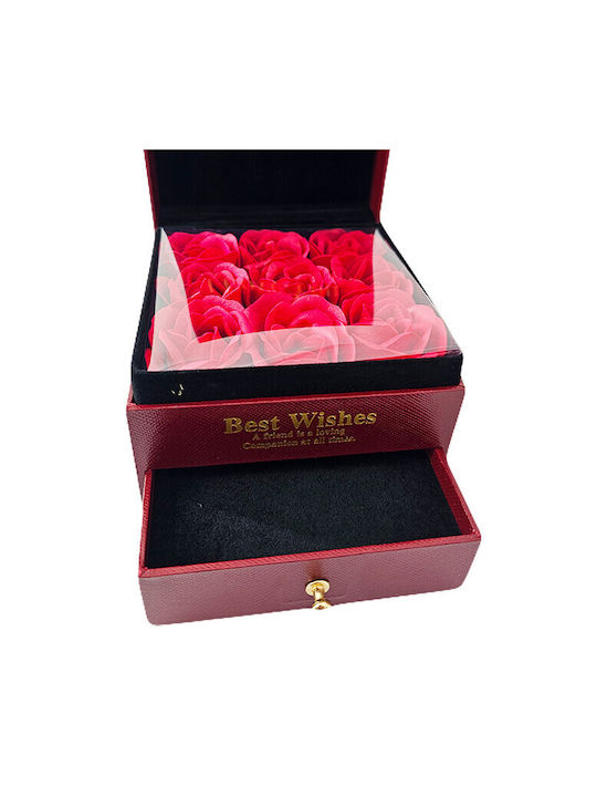 "love Wishes" Cutie Accesorii Sertar Trandafiri Săpun Noi Card Felicitare Geantă Cadou Burgundy
