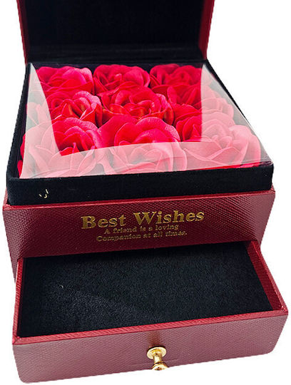"love Wishes" Accessory Box Drawer New Soap Roses Greeting Card Gift Bag Burgundy