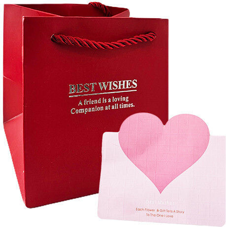 "love Wishes" Accessory Box Drawer New Soap Roses Greeting Card Gift Bag Burgundy