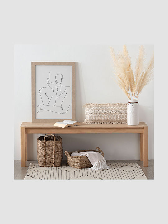 Atmosphera Set of Decorative Baskets Straw with Handles Beige 3pcs