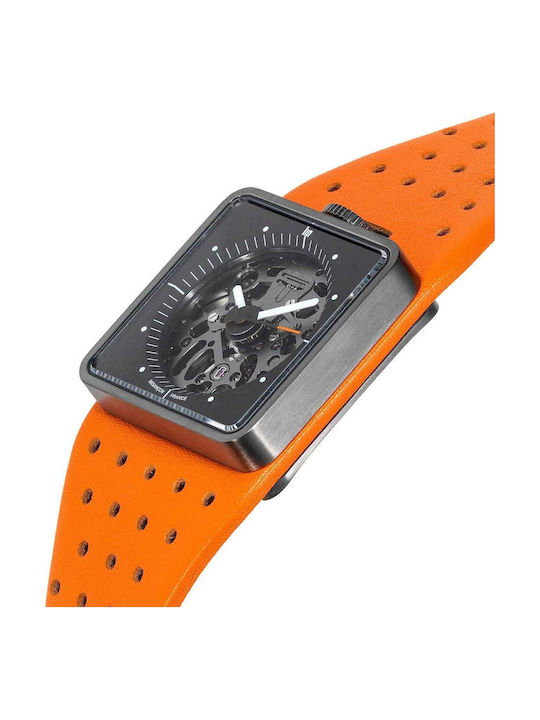 Lip Watches Men's Watch Automatic with Orange Leather Strap