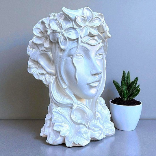 Velve Vază Decorativă Ceramică Albă Φ18xΥ33cm