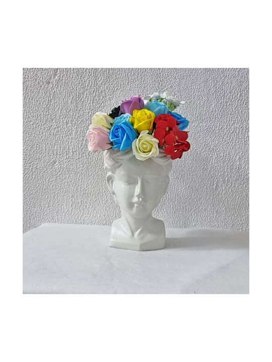 Velve Vază Decorativă Ceramică Alb 20x20x20cm 1buc