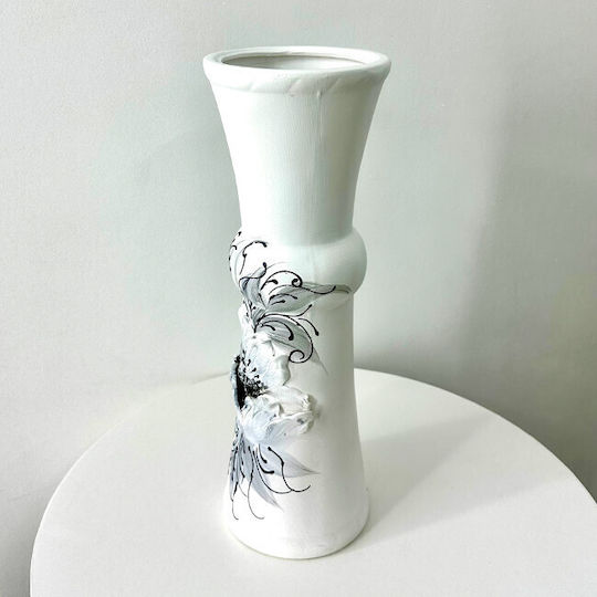 Velve Βάζο Κεραμικό Λευκό Φ3xΥ41cm